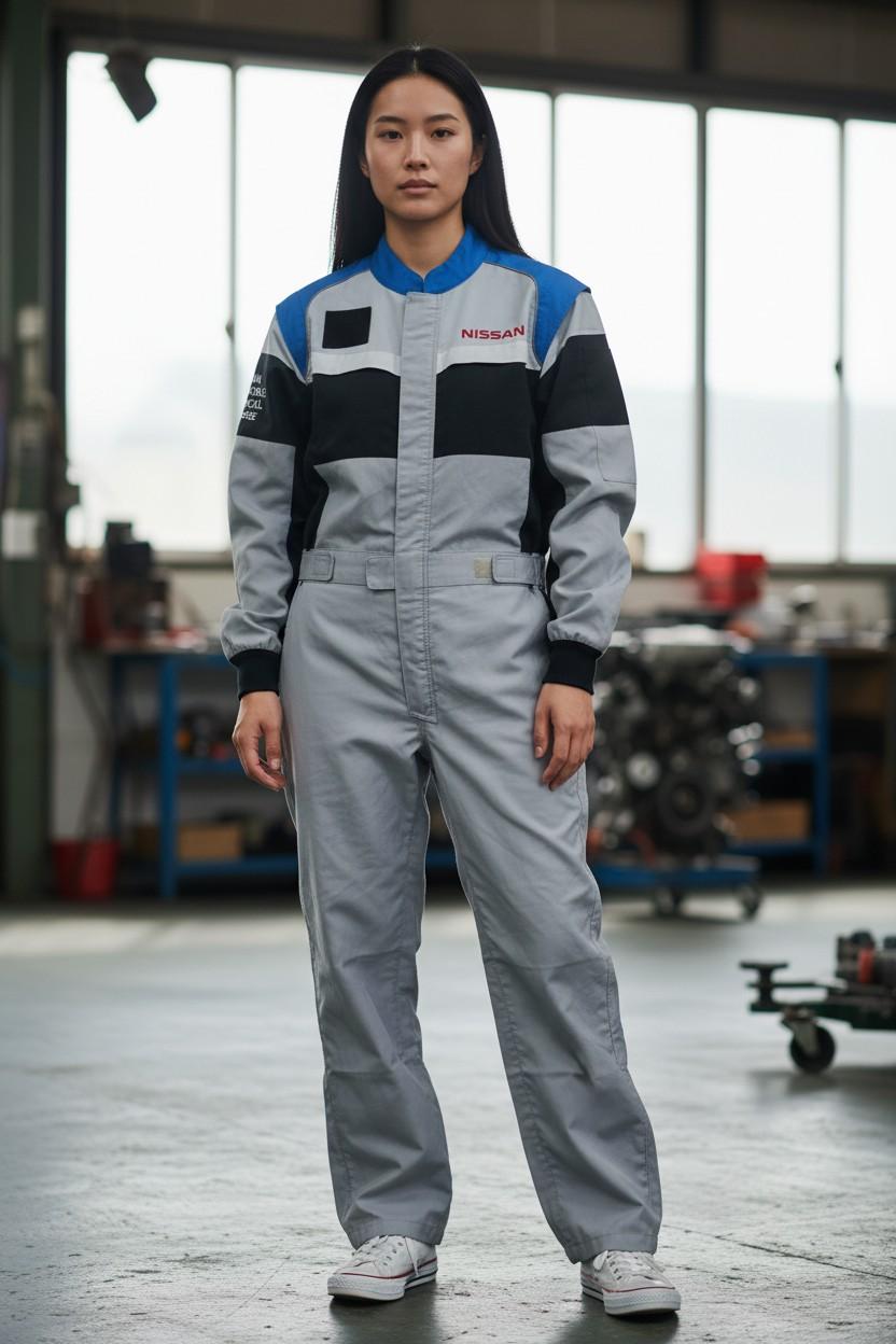 Vintage Nissan Mechanic Coveralls | JDM Color Block Racing