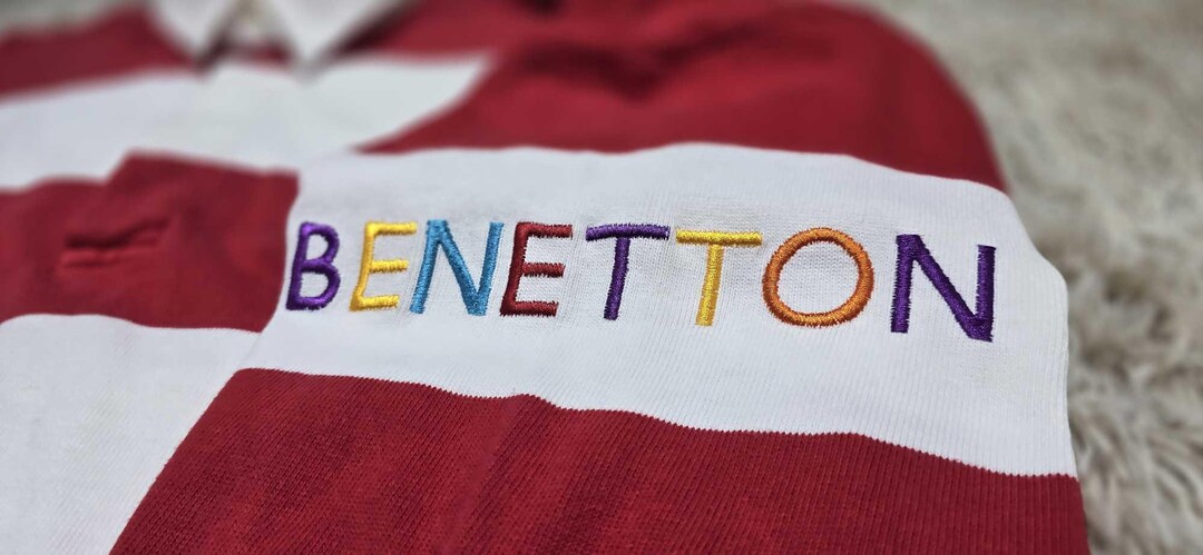 Vintage 1990s United Colour of Benetton Rugby Shirt MADE IN ITALY ...