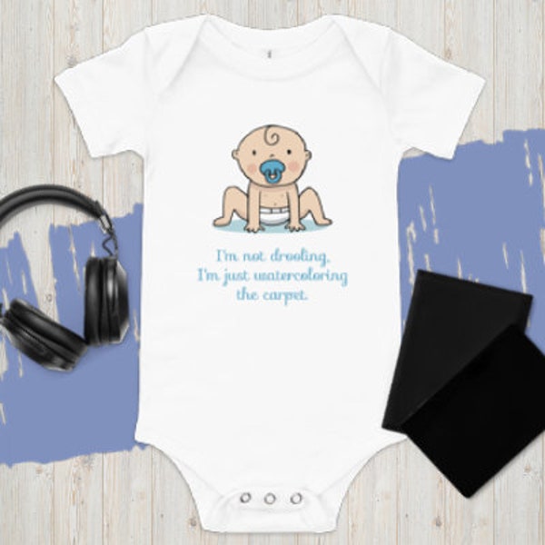 I'm not drooling I'm just water-cooling the carpet Baby short cute funny piece I'm not drooling Baby short Baby Onesie cute funny baby gift