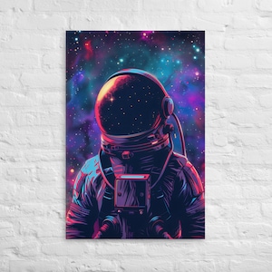 Vibrant Cosmic Astronaut Canvas Print - Space Wall Art Decor for Sci-Fi Enthusiasts