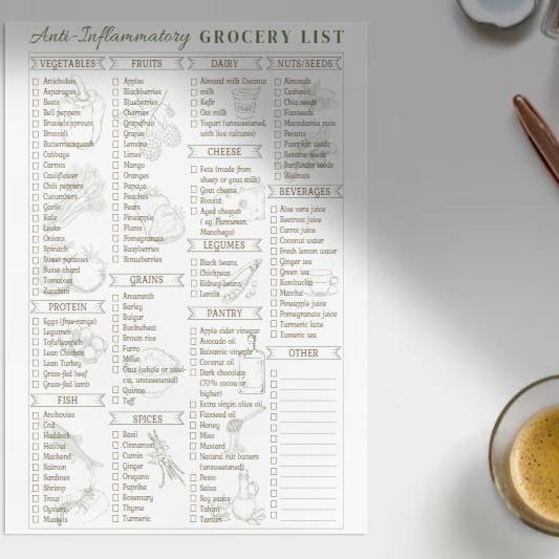 Anti-inflammatory grocery shopping list omega-3 rich proteins
