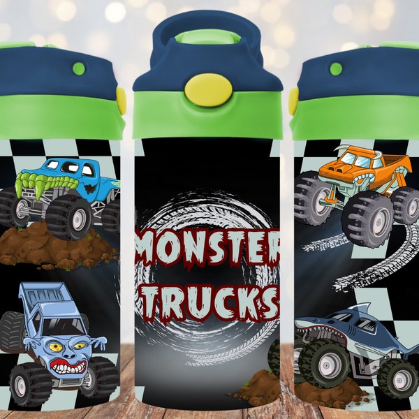 Monster Truck - Kids Tumbler - 12oz Tumbler Wrap - Digital Download - PNG - 300 DPI