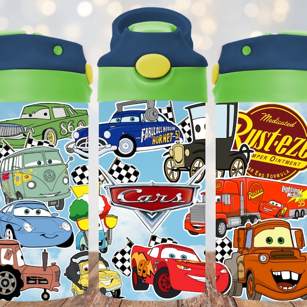 Cars - Cars Characters - Add a Name If you Like! - Car Sticker Collection Tumbler - 12oz Tumbler Wrap - Digital Download - PNG - 300 DPI