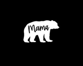 Mama Bear Window Decal White