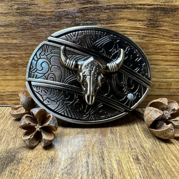 Longhorn Knife Belt Buckle self Defense Belt forged Stainless