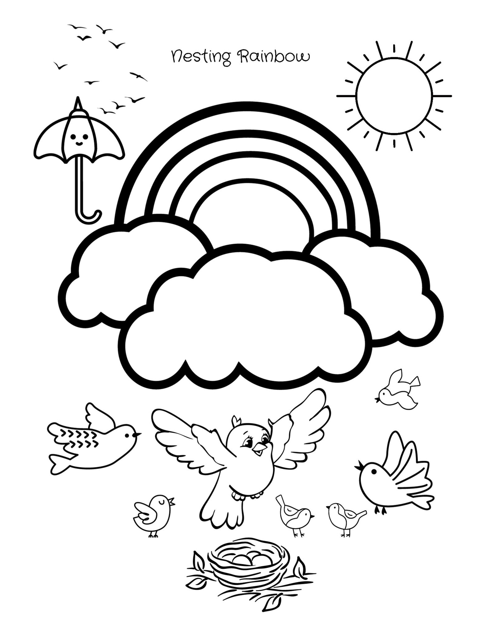 Raving Rainbows Coloring Book, Instant Download, Coloring Pages PDF