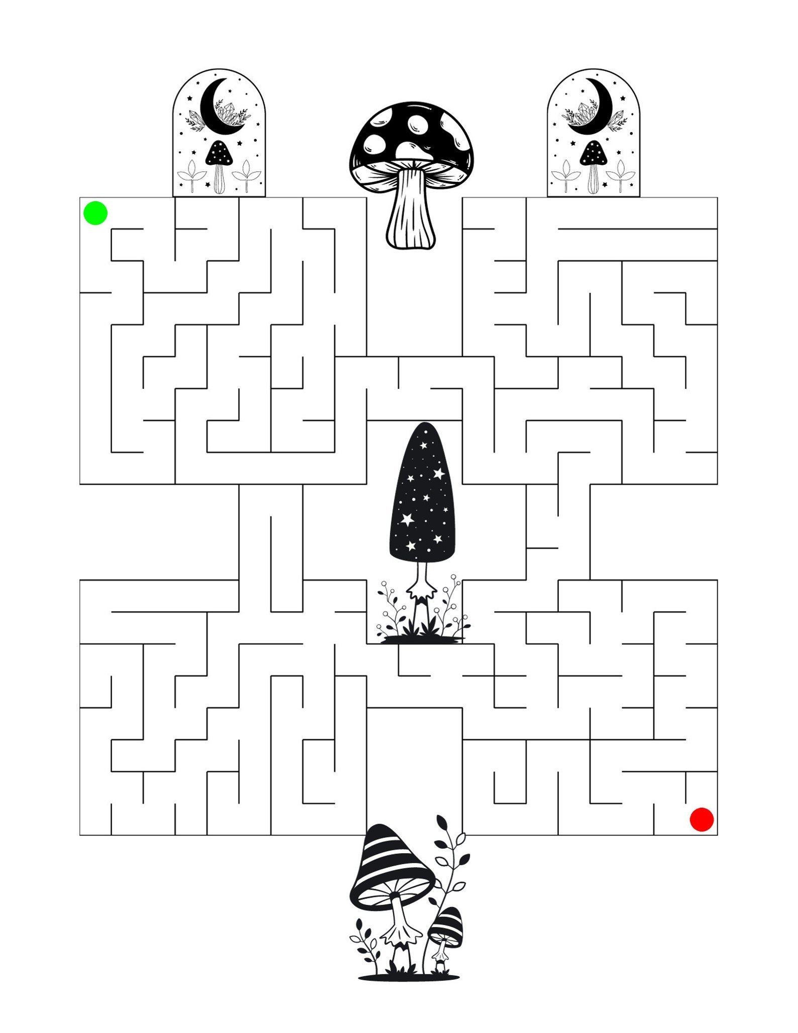Fantasy Mazes Enchanted Forests, Fairies, &amp; the Universe, Digital Print, Instant PDF Download ...