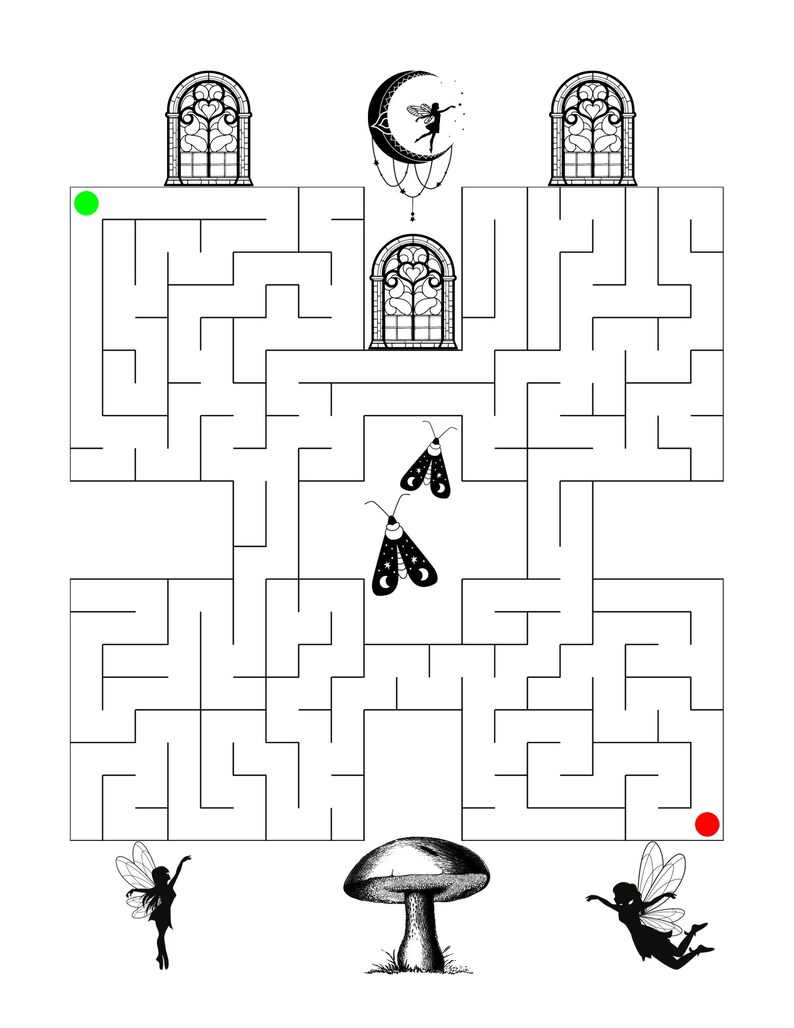 Fantasy Mazes Enchanted Forests, Fairies, &amp; the Universe, Digital Print, Instant PDF Download ...