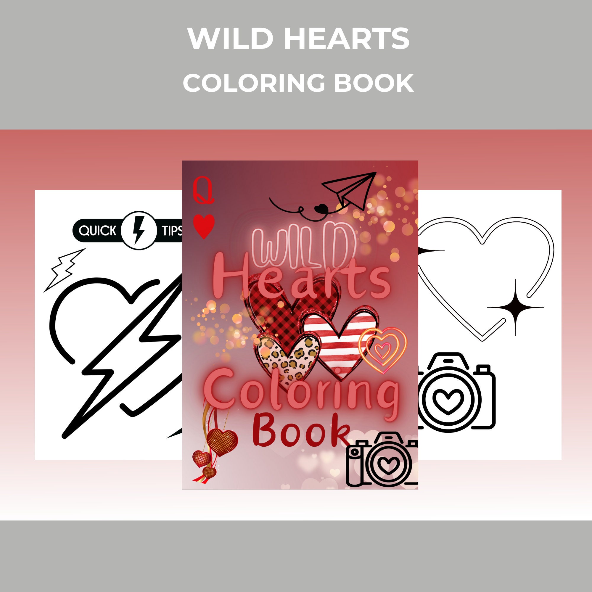 Wild Hearts Coloring Book, Instant Download, Printable Coloring ...