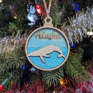 Ornement De Noël D&#39;art En Couches De Baleine À Bosse De L&#39;Alaska