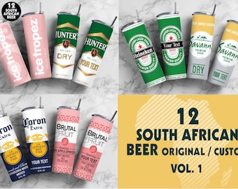 South African Cider Beer Tumbler Wrap Designs PNG Digital Download File Skinny 20 oz Straight Super 12 Design Original and Custom Png