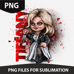 Tiffany-par PNG, Chucky Horror Sublimering för kläder, Tiffany-bruden till Chucky, omedelbar nedladdning