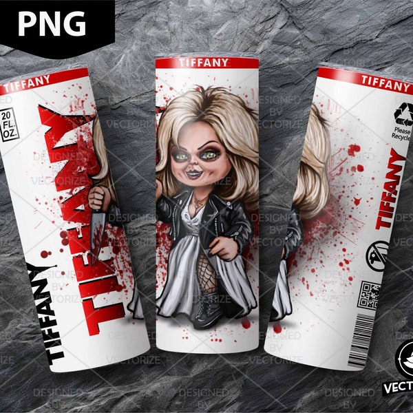 Tiffany Tumbler Wrap PNG, Tifanny Bride of Chucky Sublimation, Instant Download