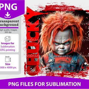 Chucky PNG, Chucky Terror Sublimation for Garments, Instant Download