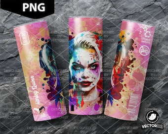 Harley Quiin Design for Tumbler, Harley Sublimation Wrap Ideal for 20oz Skinny Tumblers PNG