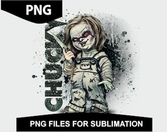 Chucky Zombie PNG, Chucky Horror for T-shirt Sublimation, Chucky PNG, Instant Download