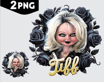 Tiffany Bride of Chucky PNG, Chucky Horror Sublimation Print for Garments, Floral Tiffany, Instant Download
