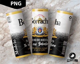 Projekt kubka Borracha, folia sublimacyjna Borracha, Borracha PNG idealny do wąskich szklanek o pojemności 20 uncji.