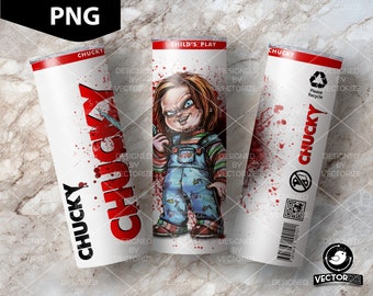 Chucky Tumbler PNG, Tumbler Wrap PNG, Chucky Design for Sublimation, Instant Download, Ideal for 20 oz Tumblers.