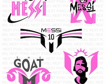 Lionel Messi 10 Svg, Bundle of international club logo&#39;s and number 10, Argentina Svg, High resolution, transparent PNG for digital download