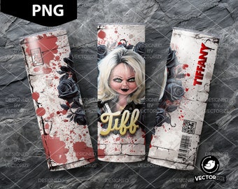 Tiffany Tumbler Wrap PNG, Tiffany Bride of Chucky Sublimation, Tiffany Floral, Instant Download