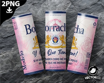 Borracha Tumbler Design, Borracha Sublimation Wrap, Borracha PNG ideal for 20 oz skinny tumblers.