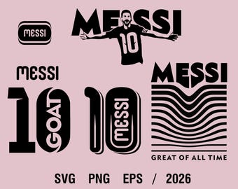 Lionel Messi 10 SVG, Número 10, Futebol Argentino SVG, Sublimação de Messi, 10 Messi PNG, Messi 2026, Download Digital
