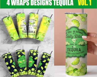 10 Tequila Wrapper Designs, Funny Glass PNG, Lemonade Wrapper, Tequila, Margarita, Skinny Glass If You're Gonna Be a Salty Bitch