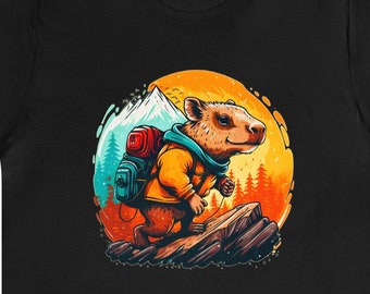 Capy-CLIMB shirt, capybara shirt, free shipping, gift for a hiker, gift for a capybara lover, weirdcore, weird stuff, Funny Meme Shirt,