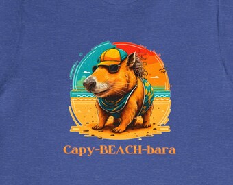 Capy-BEACH shirt, capybara shirt, free shipping, gift for a surfer, gift for a capybara lover, weirdcore, weird stuff, Funny Meme Shirt