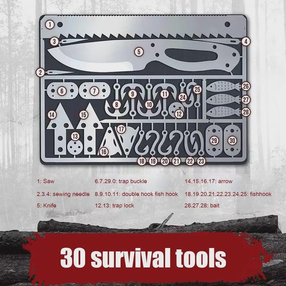 30-in-1 Survival Tool Card