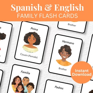 Spanish Flashcards Printable Family Members, Flashcards in Spanish ...