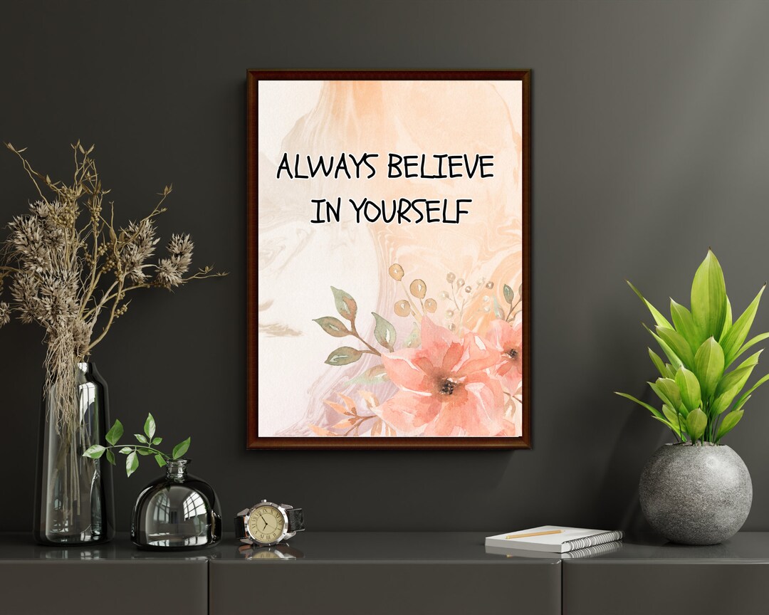 Motivational Wall Art Positive Affirmations Gift for Her/him ...
