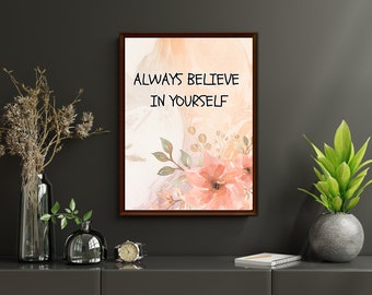 Motivational Wall Art Positive Affirmations Gift for Her/Him Personalized Affirmations Wall Art Motivational Gift Positive Wall Decor