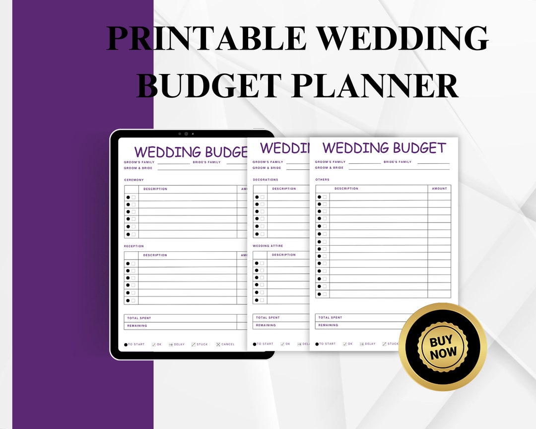 Wedding Planner Printable PDF | Minimalist Wedding Activity Journal ...