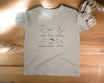 Boys Faith-Based Shirt ~Dinosaurs Print