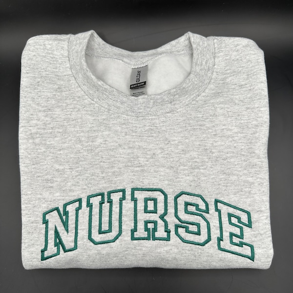 Embroidered Nurse Sweatshirt,  Embroidery Nurse Sweatshirt, Registered Nurse Gift, Gift for Nurse, Nurse Appreciation, Nurse Graduation Gift