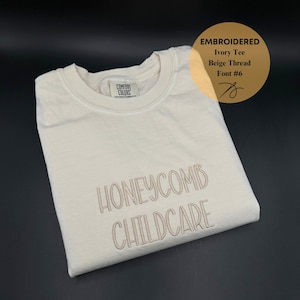 Custom Embroidered Tshirt, Custom Text Tee, Custom Embroidered Comfort Colors Tee, Custom Embroidery, Halloween Shirt image 2
