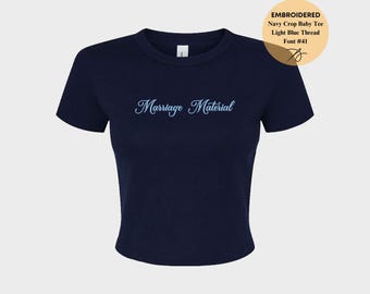 Custom Embroidered Baby Tee: Personalized Y2K Crop Top, Adult Crop Top, Personalized Crop Top, Embroidered Crop Top, Custom Embroidery
