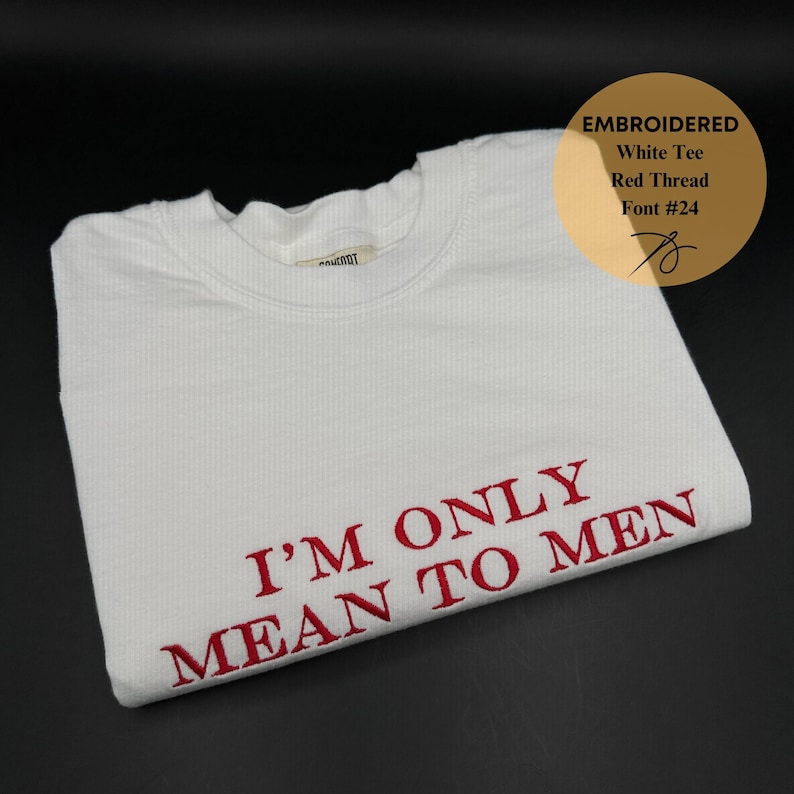 Custom Embroidered Tshirt, Custom Text Tee, Custom Embroidered Comfort Colors Tee, Custom Embroidery, Halloween Shirt image 4