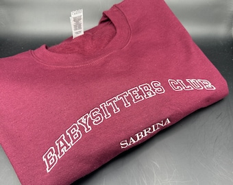 Sudadera con letras universitarias bordadas: cuello redondo universitario personalizado