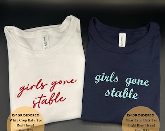 Anpassad broderad babytröja: Y2K Crop Top, personlig text, Crop Top för vuxna, personlig Crop Top, broderad Crop Top, anpassad broderi