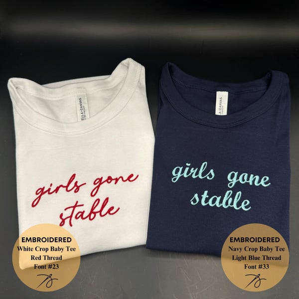 Custom Embroidered Baby Tee: Y2K Crop Top, Personalized Text, Adult Crop Top, Personalized Crop Top, Embroidered Crop Top, Custom Embroidery