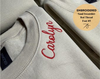 Collar Embroidered Sweatshirt, Custom Embroidered Sweatshirt, Personalized Gift, Personalized Sweatshirt, Mother's Day Gifts NEN97C