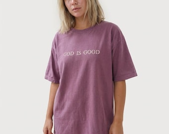 Camiseta cristiana bordada a medida, camiseta Comfort Colors, regalo religioso