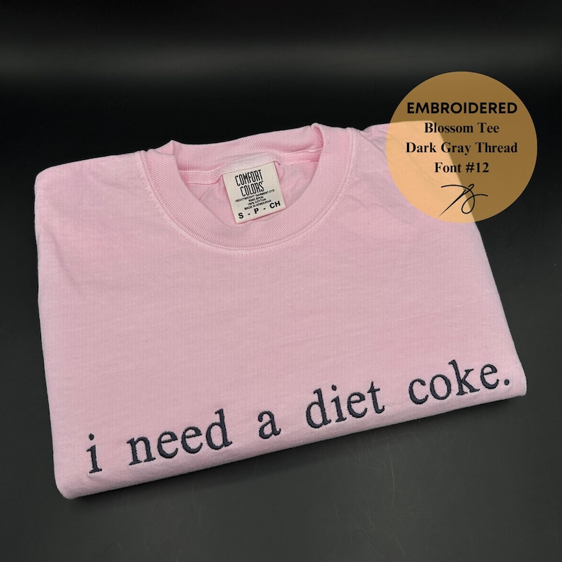 Custom Embroidered Tshirt, Custom Text Tee, Custom Embroidered Comfort Colors Tee, Custom Embroidery, Halloween Shirt image 1