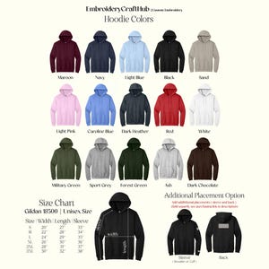 Bestickter benutzerdefinierter Hoodie, personalisierter Hoodie, Geschenk für sie, Hoodie mit individuellem Text, Hoodie mit individuellem Logo, Paare Hoodies, Muttertagsgeschenk Bild 10