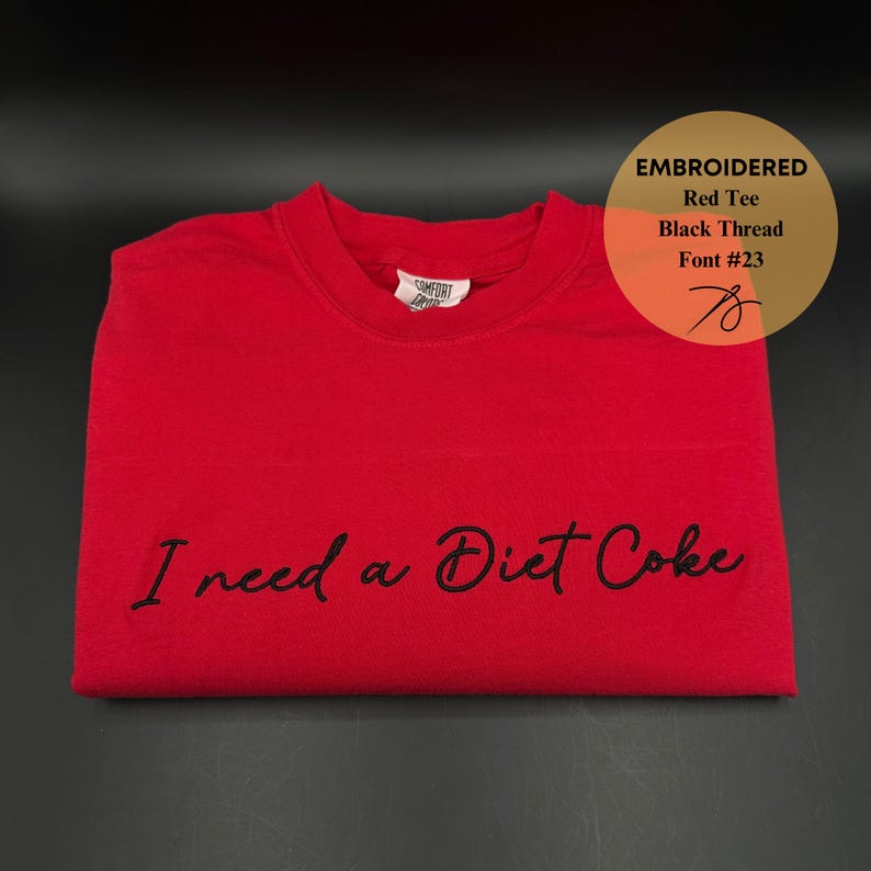 Custom Embroidered Tshirt, Custom Text Tee, Custom Embroidered Comfort Colors Tee, Custom Embroidery, Halloween Shirt image 6
