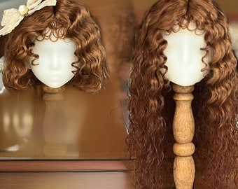 1/3 1/4 1/6 Bjd Wig,Yellow/Black/Pink Long Curly Hair for Bjd Sd Mdd Msd Doll, Doll Accessories