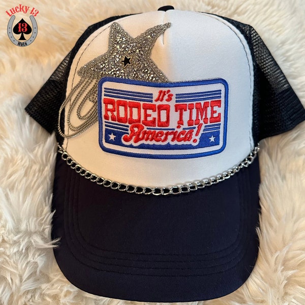 Rodeo Time Trucker Hat with Patches